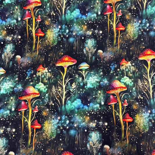 Green Magic Forest on Bamboo/Spandex Jersey Fabric
