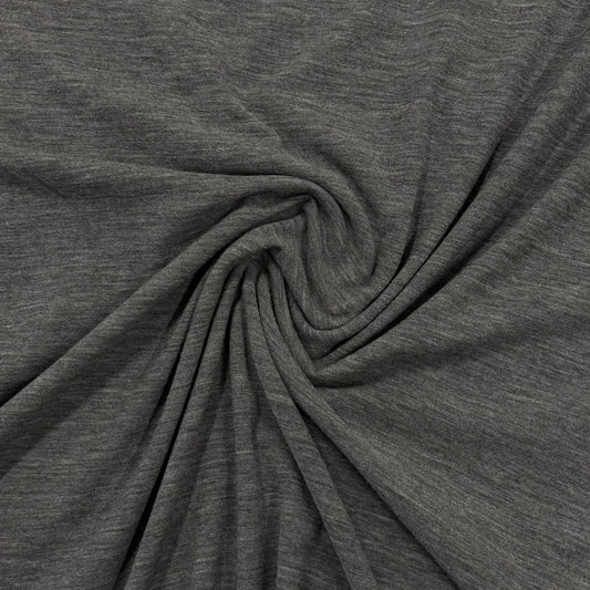 Gray Heather Merino Wool/Spandex Jersey Fabric