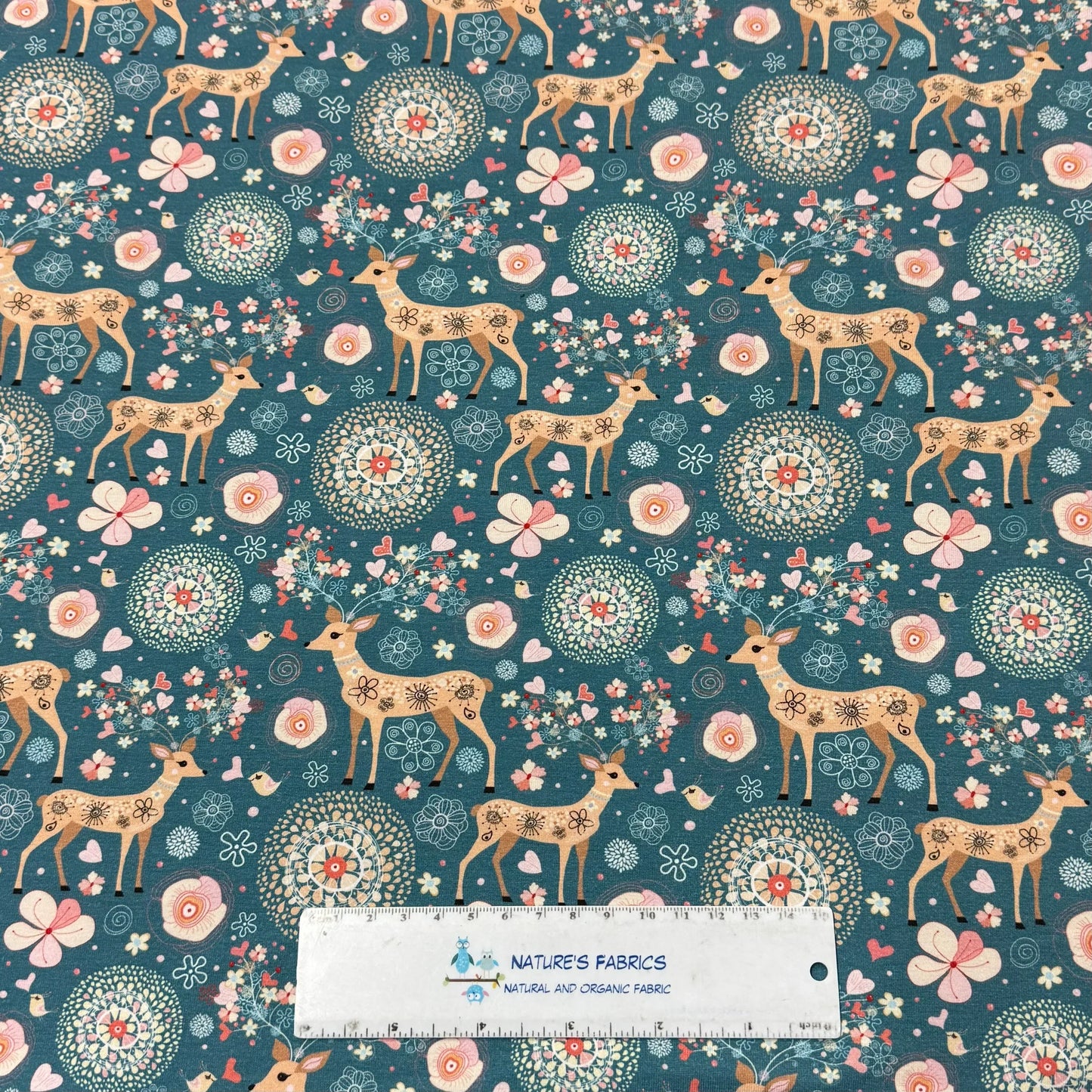 Magical Deer on Bamboo/Spandex Jersey Fabric