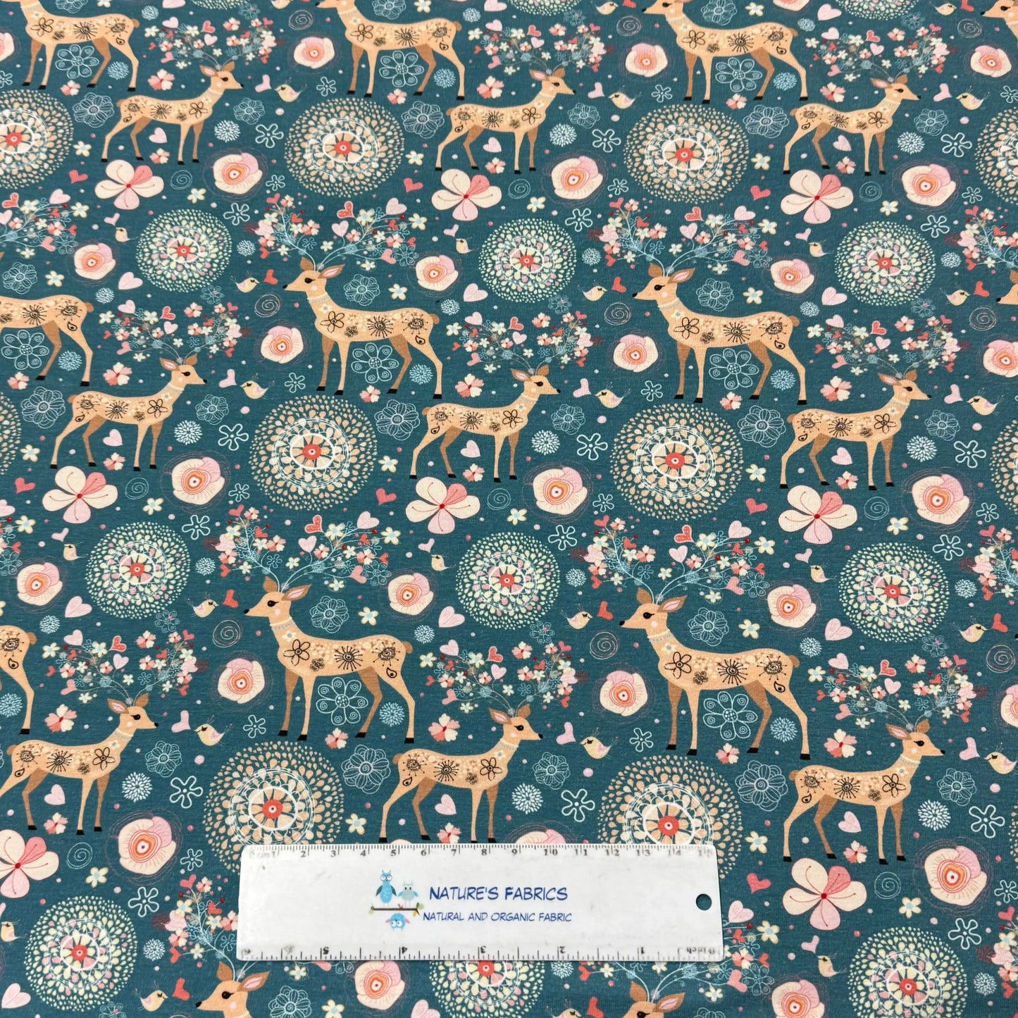 Magical Deer on Bamboo/Spandex Jersey Fabric