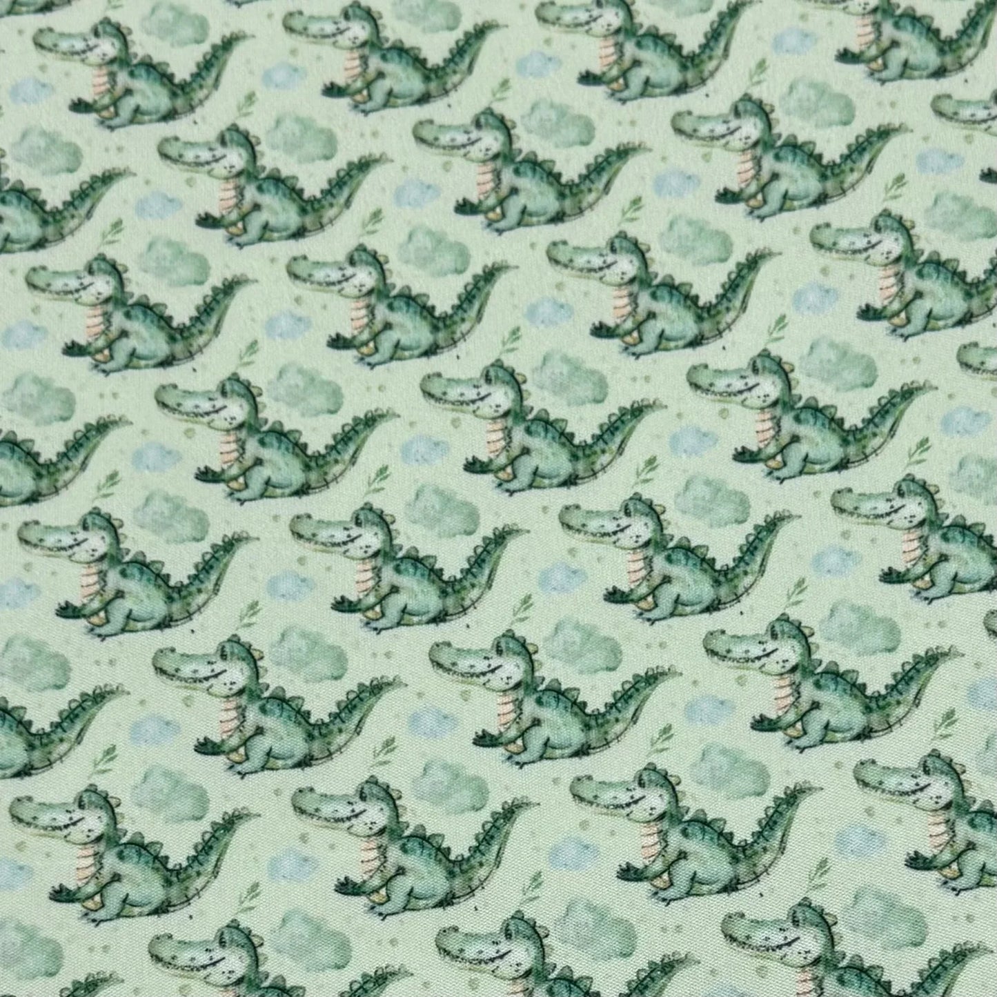 Watercolor Alligators 1 mil PUL Fabric - Made in the USA