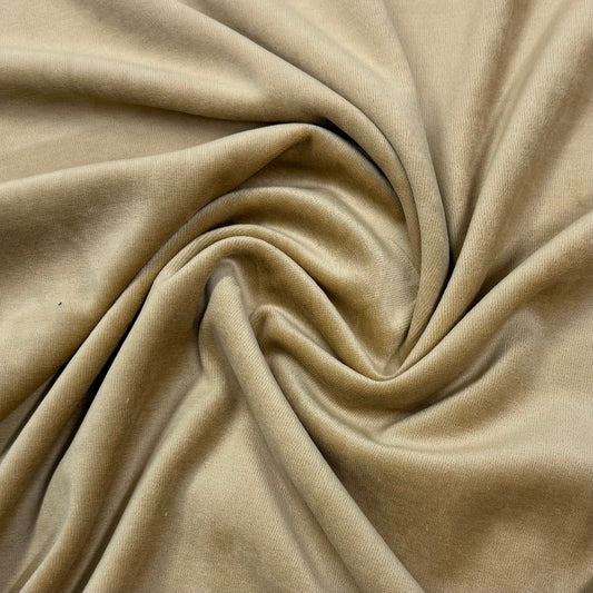Camel Cotton Velour Fabric