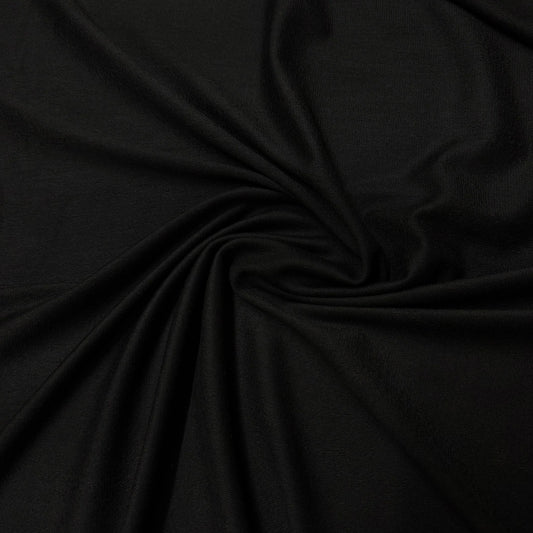Black Bamboo Stretch French Terry Fabric - 300 GSM, $12.99/yd - Rolls