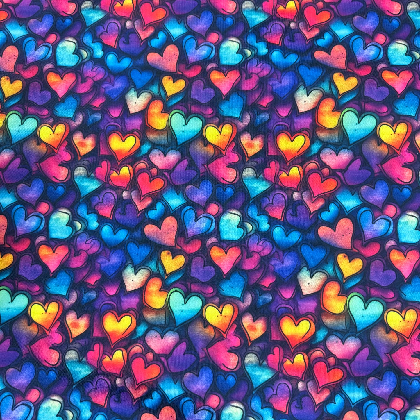 Tossed Ink Hearts 1 mil PUL Fabric - Made in the USA