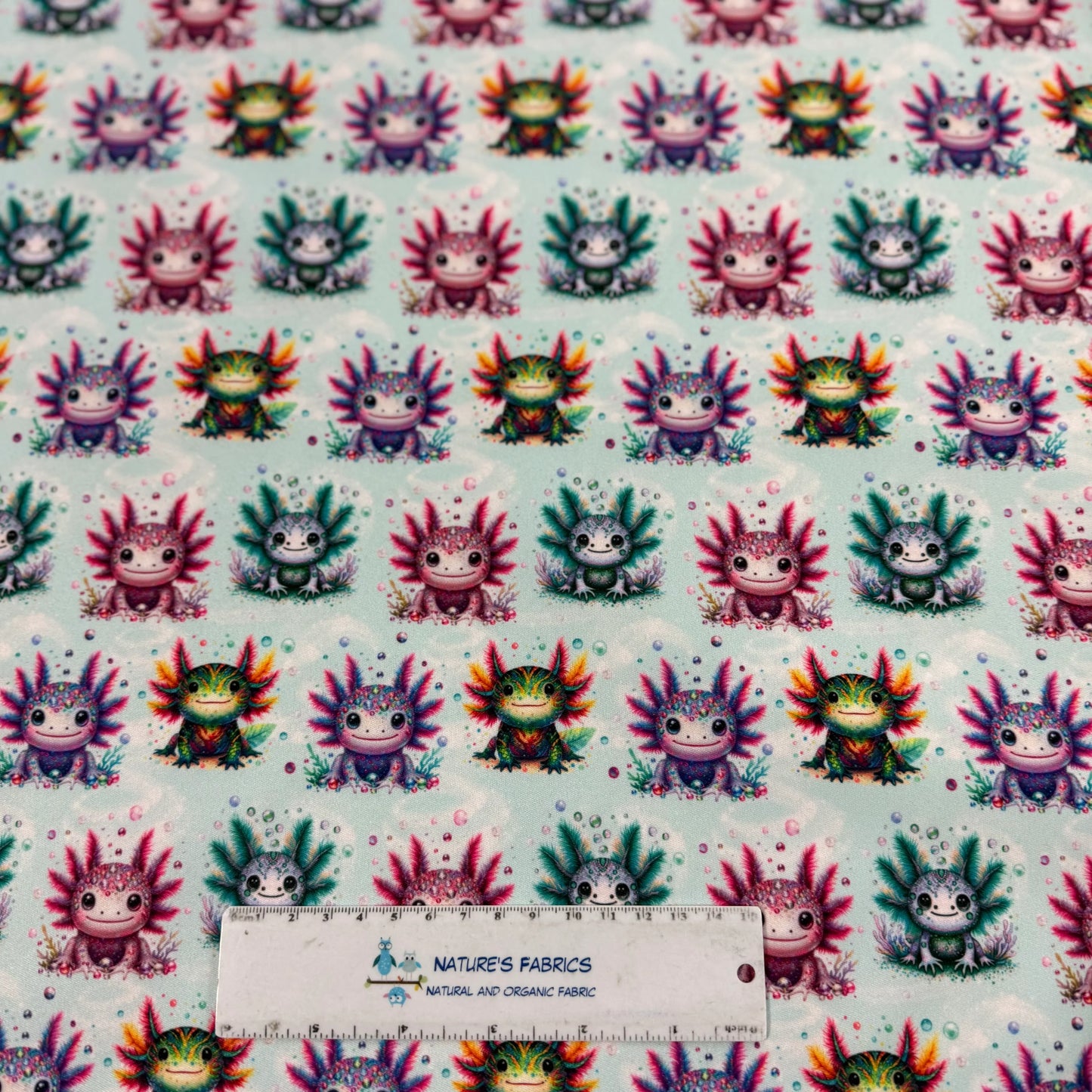 Rhinestone Axolotls 1 mil PUL Fabric - Made in the USA