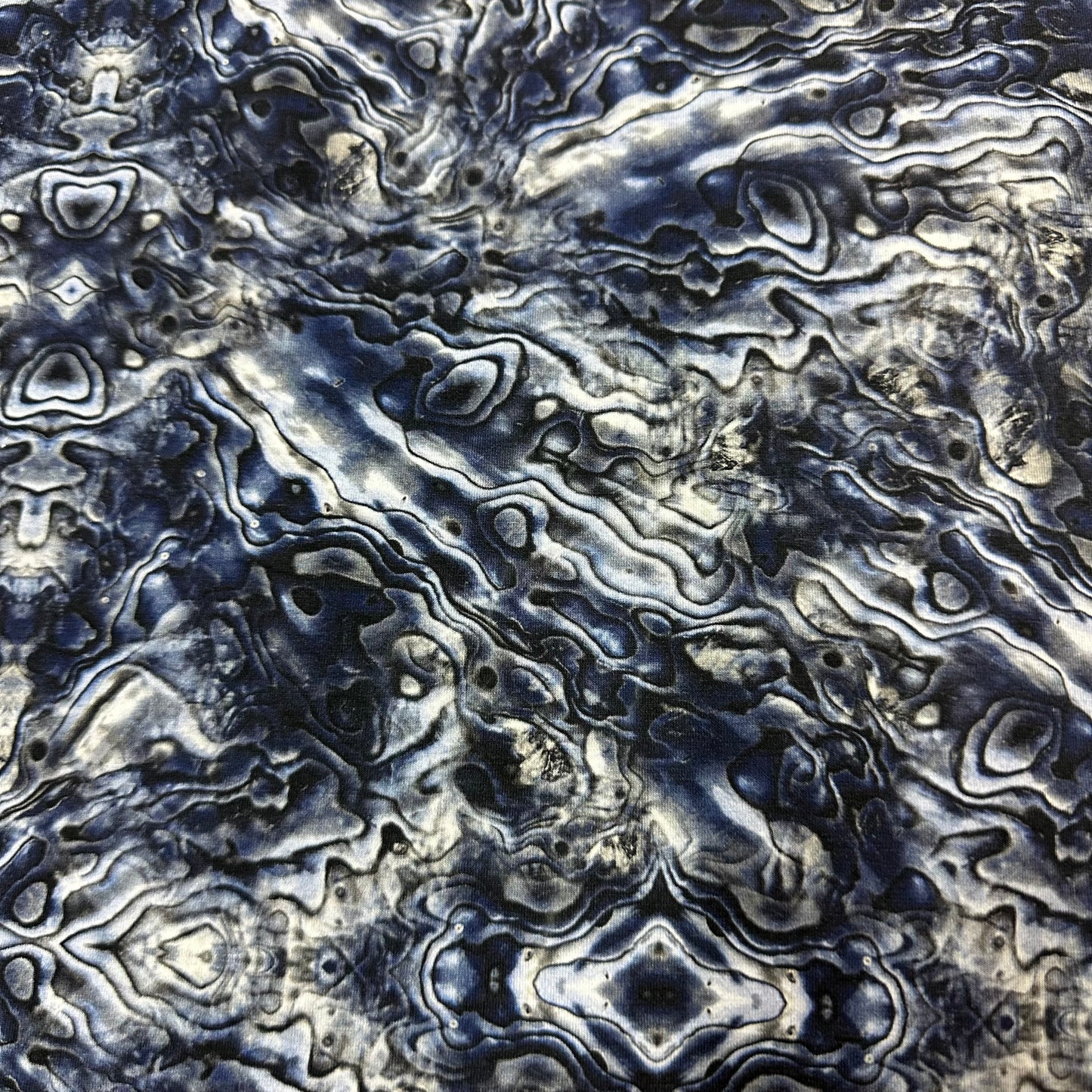 Slate Abalone on Bamboo/Spandex Jersey Fabric