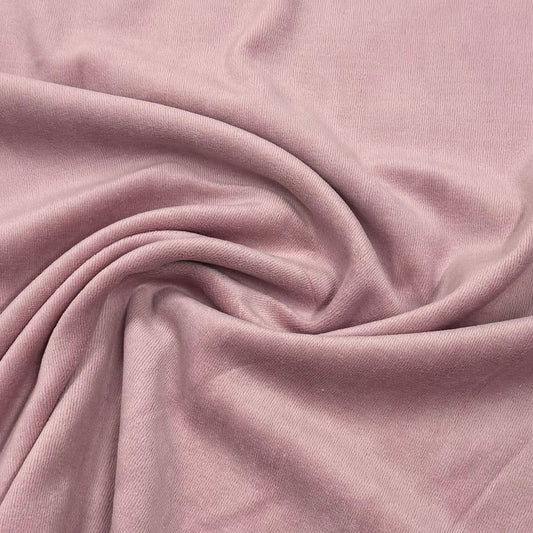 Dusty Rose Cotton Velour Fabric