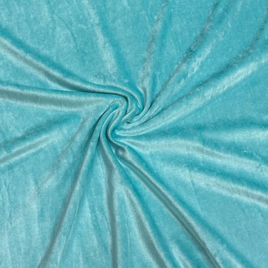 Blue Caracao Bamboo Velour Fabric