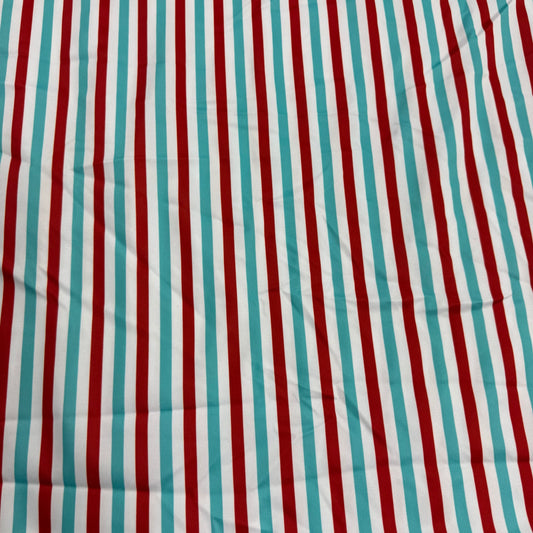 Red and Blue Stripe on White 1 mil PUL Fabric - Made in China- Seconds