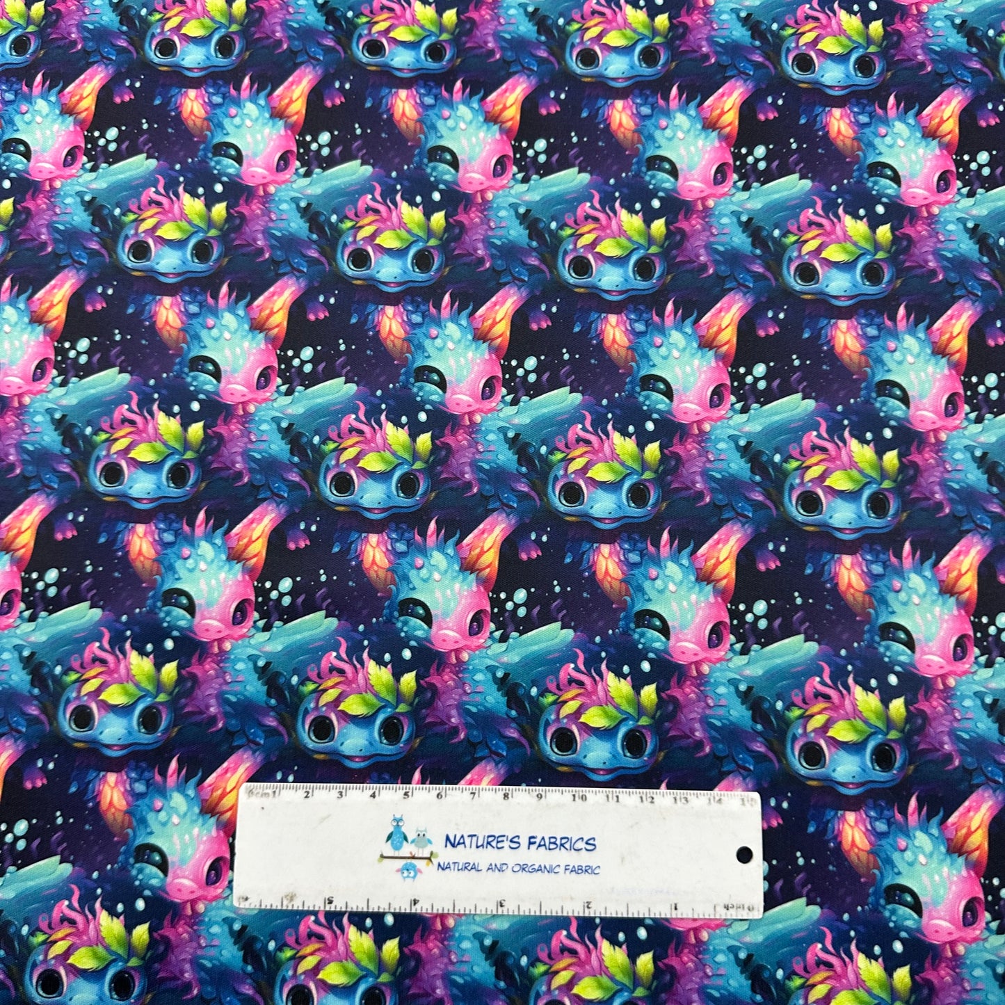 Rainbow Axolotls 1 mil PUL Fabric - Made in the USA