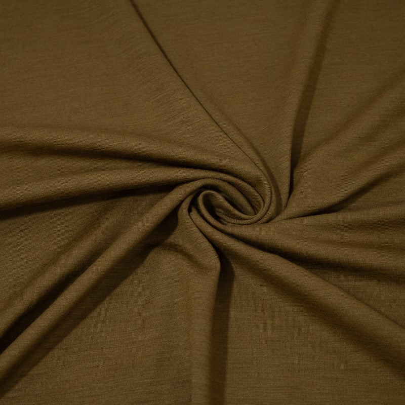 Oak Brown Merino Wool/Spandex Jersey Fabric