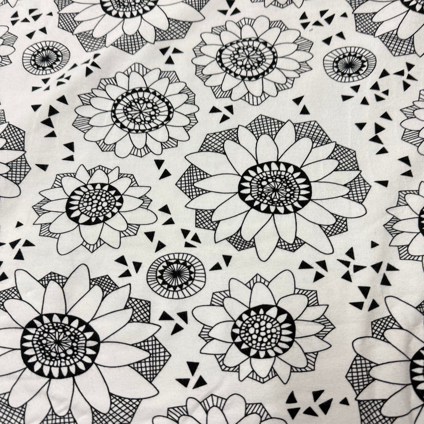 Lume on White Organic Cotton/Spandex Jersey Fabric