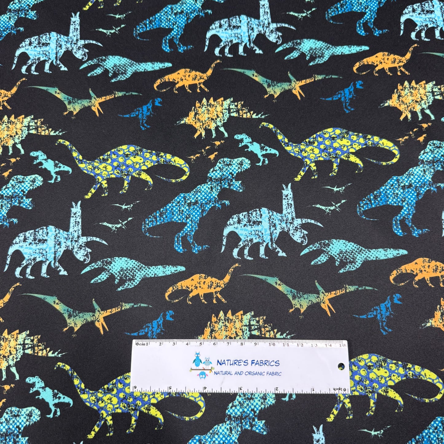 Distressed Dinos on 1 mil PUL Fabric - Made in the USA