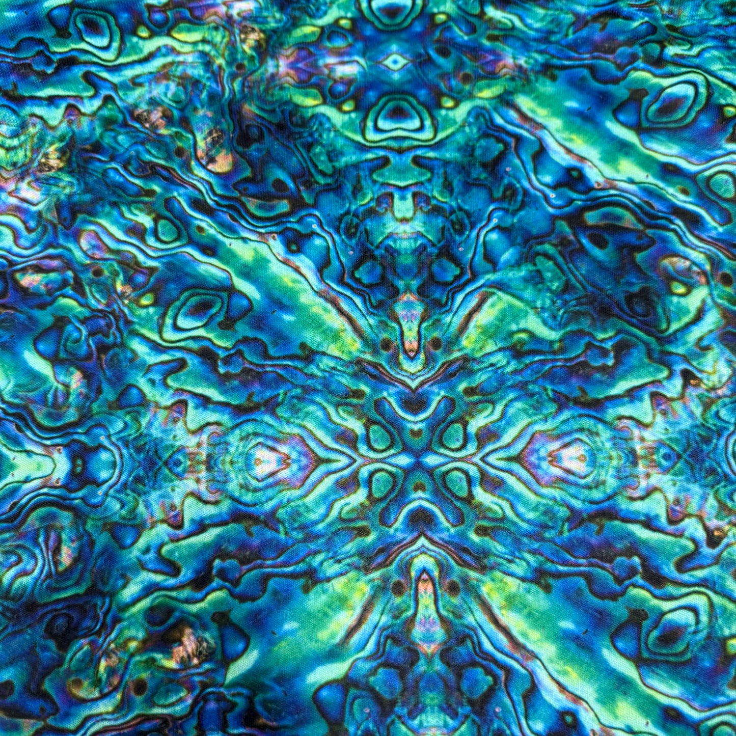 Blue Abalone on 1 mil PUL Fabric - Made in the USA