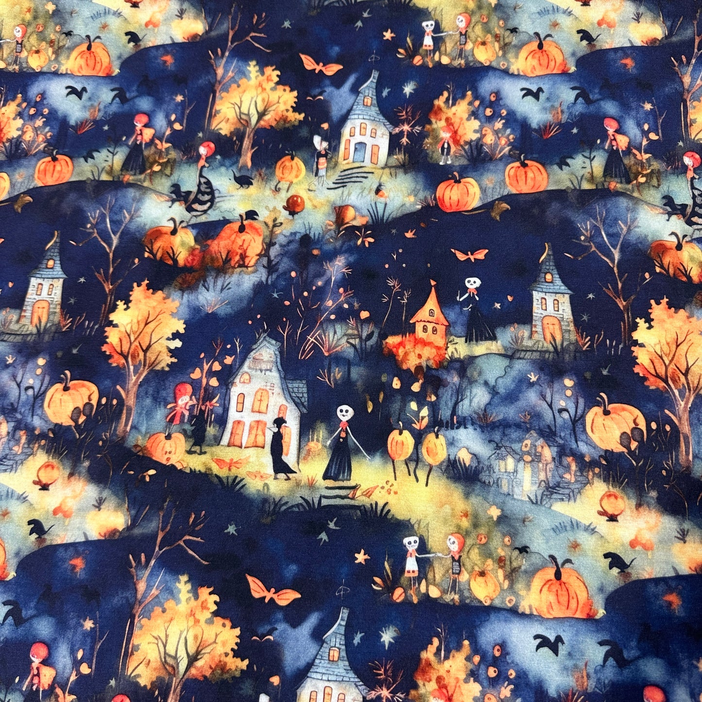 Trick or Treat on Bamboo/Spandex Jersey Fabric