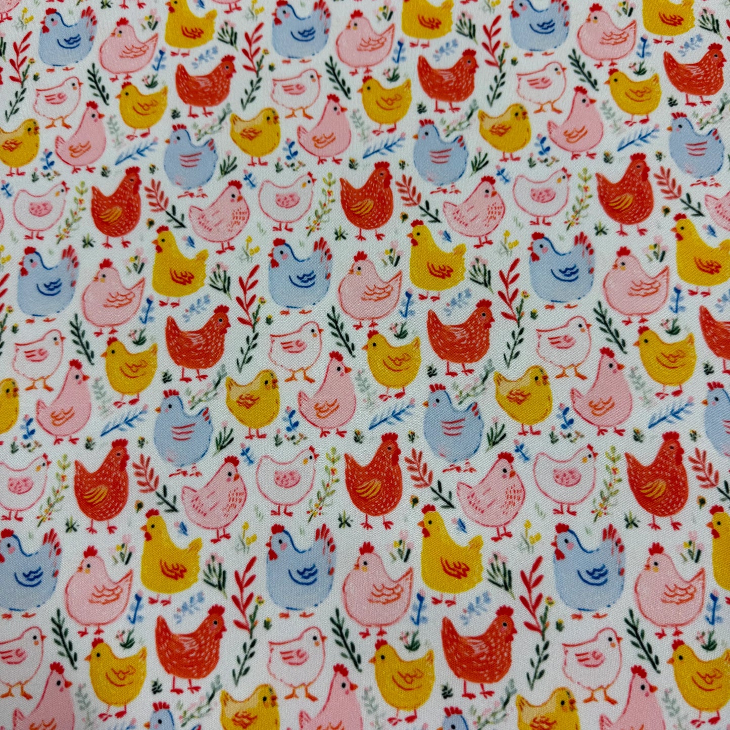 Pastel Chickens 1 mil PUL Fabric - Made in the USA