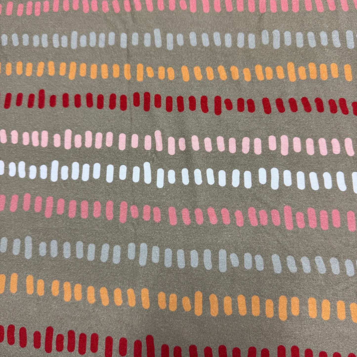 Dashes on Olive Bamboo/Spandex Jersey Fabric - 200 GSM