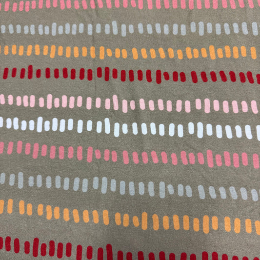 Dashes on Olive Bamboo/Spandex Jersey Fabric - 200 GSM