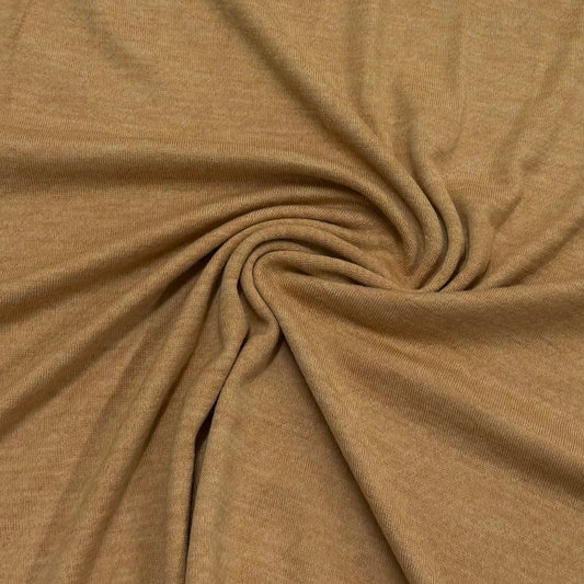 Gold 100% Merino Wool Jersey Fabric 180gsm