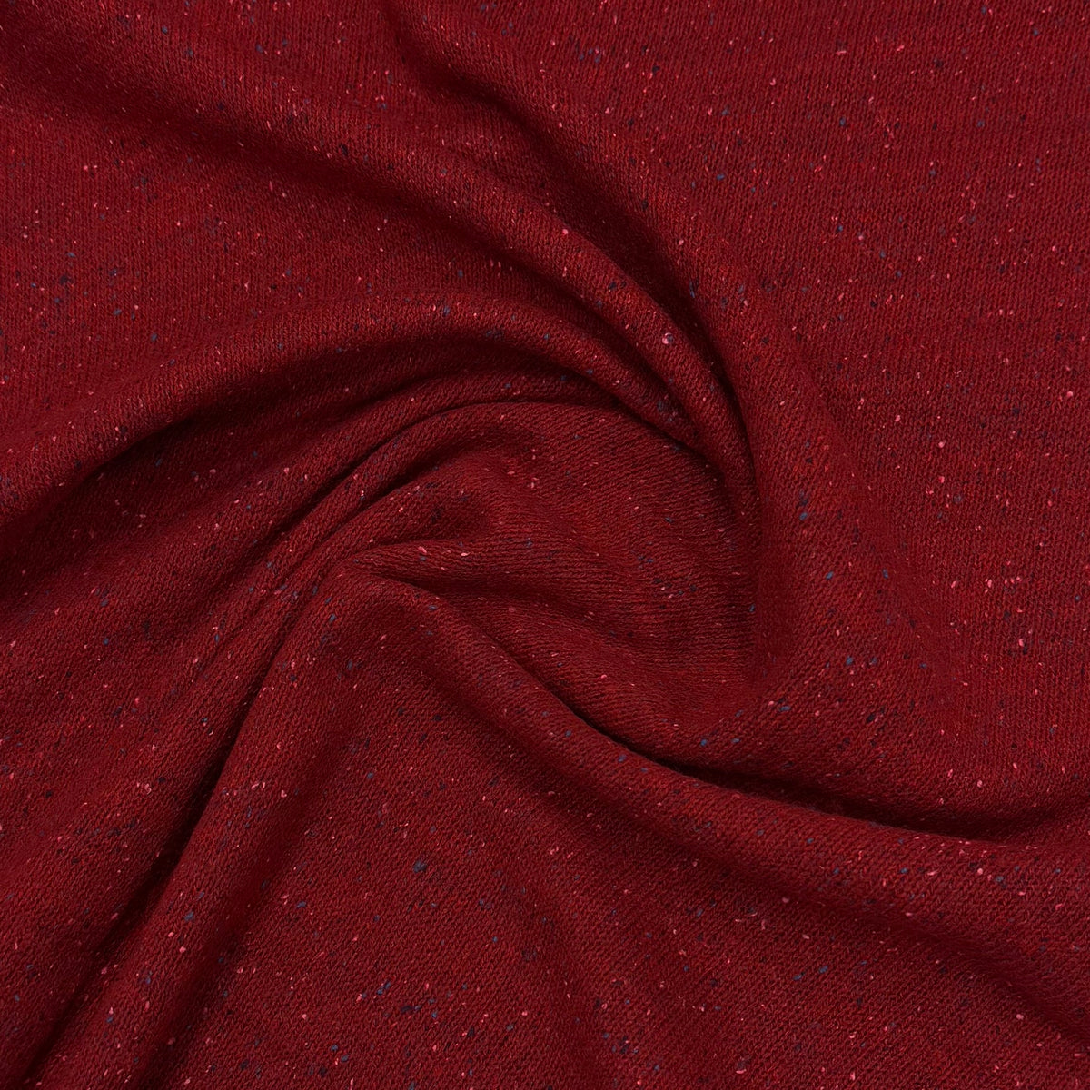 Crimson Flake Merino Wool Silk Jersey Fabric