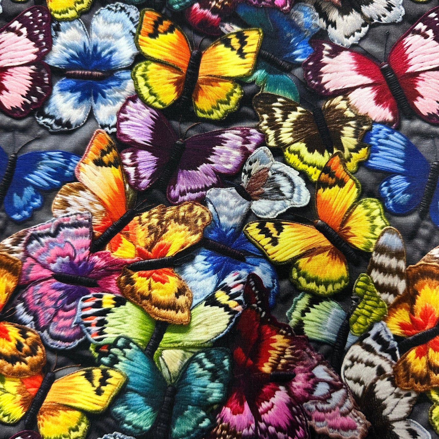 Butterfly Patches on Bamboo/Spandex Jersey Fabric