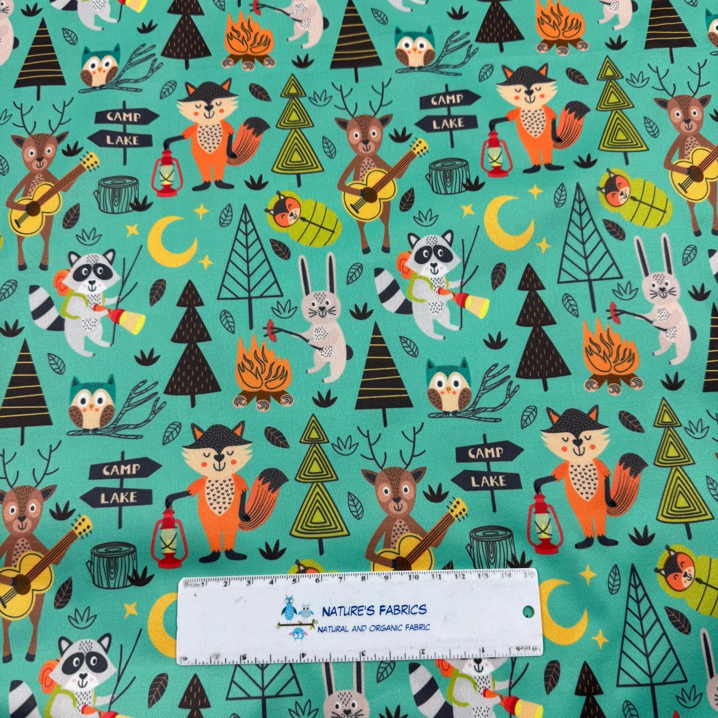 Campsite Animals on 1 mil PUL Fabric - Made in the USA
