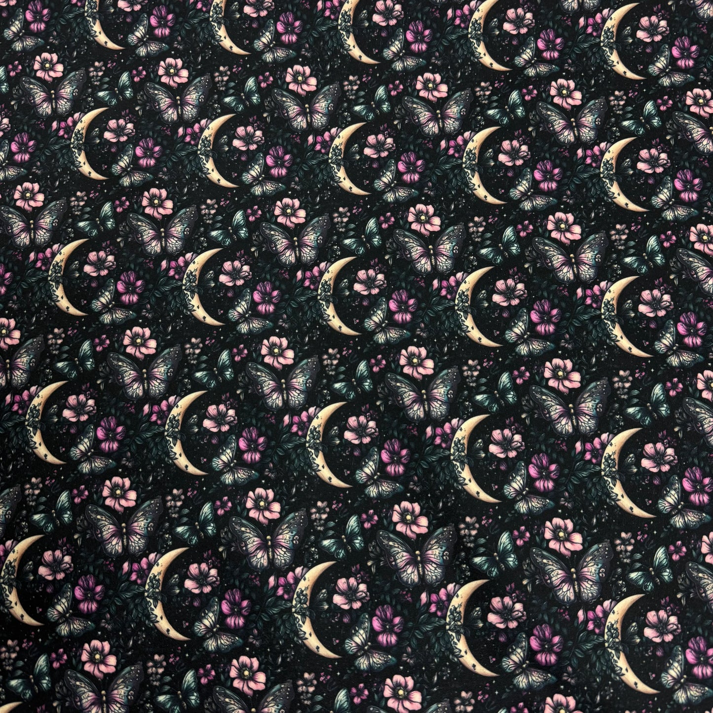 Moonlight Butterflies 1 mil PUL Fabric - Made in the USA