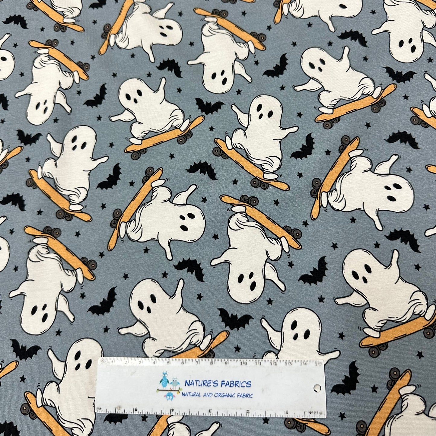 Skateboarding Ghosts on Bamboo/Spandex Jersey Fabric