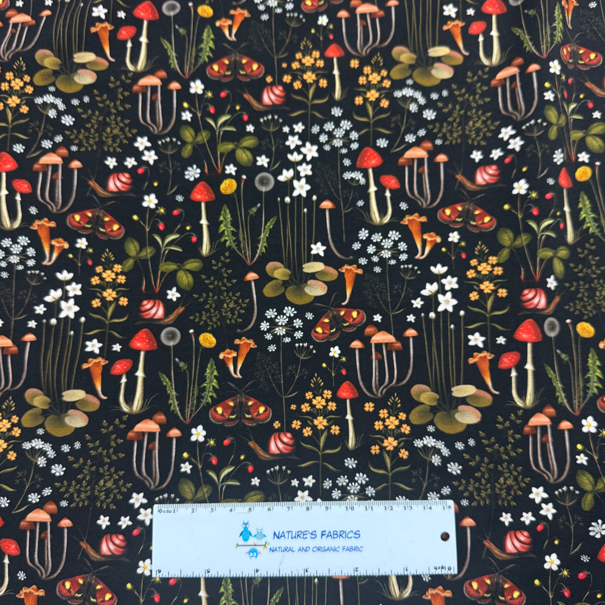 Forest Florals on Organic Cotton/Spandex Jersey Fabric