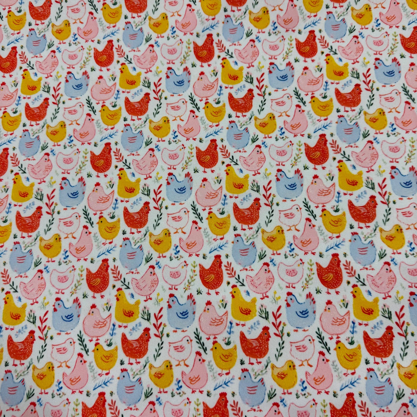 Pastel Chickens 1 mil PUL Fabric - Made in the USA