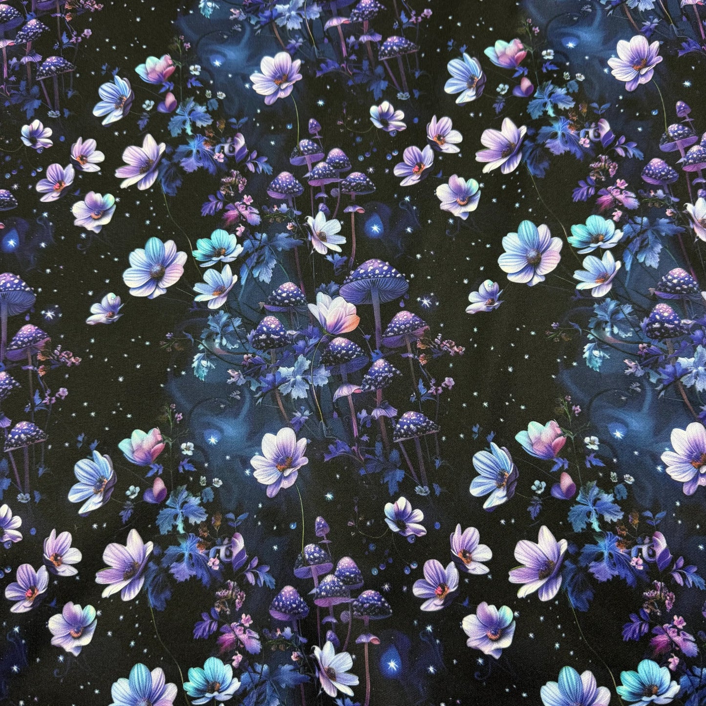 Purple Starry Mushroom 1 mil PUL Fabric - Made in the USA