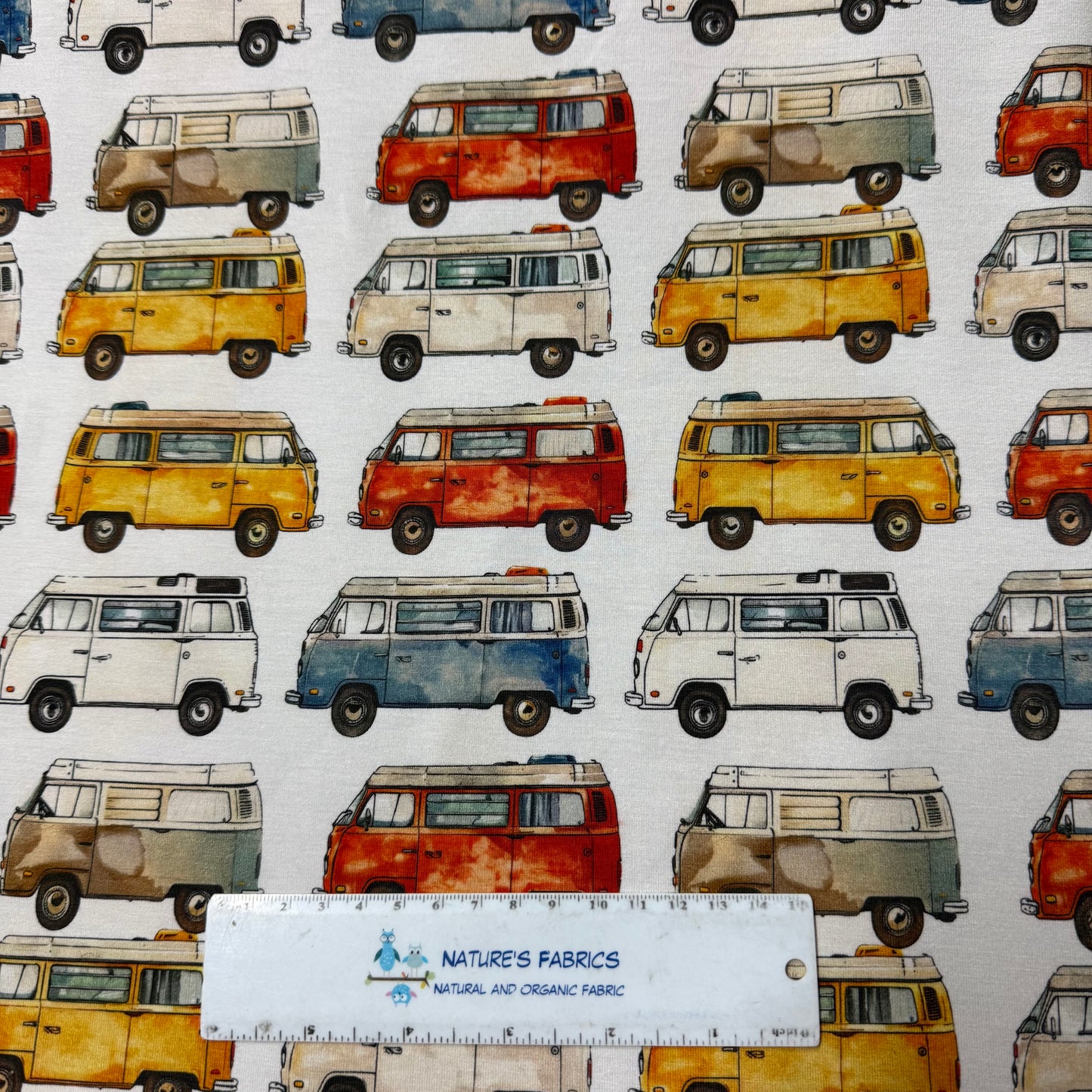 Camper Vans on Bamboo/Spandex Jersey Fabric