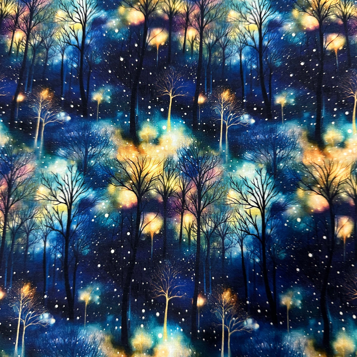 Mystical Forest on Bamboo/Spandex Jersey Fabric