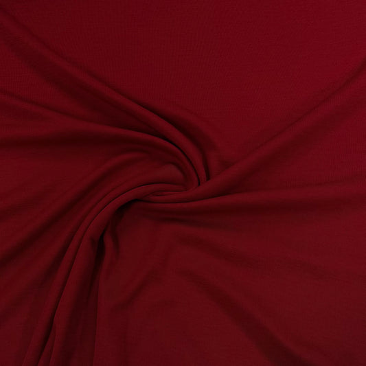 Red 100% Washable Merino Wool Interlock Fabric - Mulesing Free