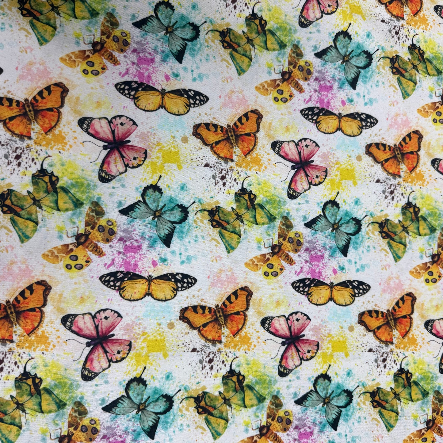 Mottled Butterflies on 1 mil PUL Fabric - Made in the USA