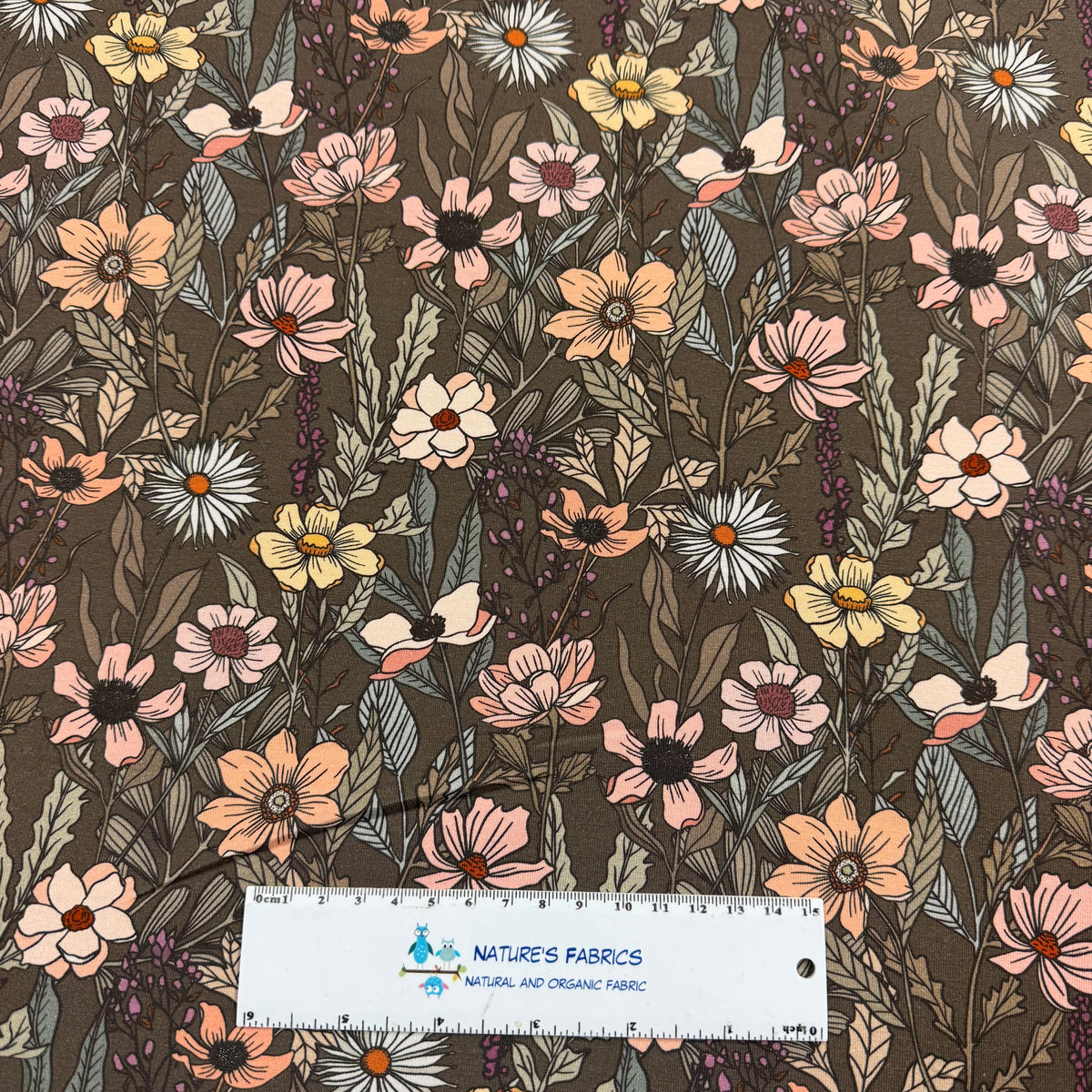 Wildflower Field on Dusk Organic Cotton/Spandex Jersey Fabric