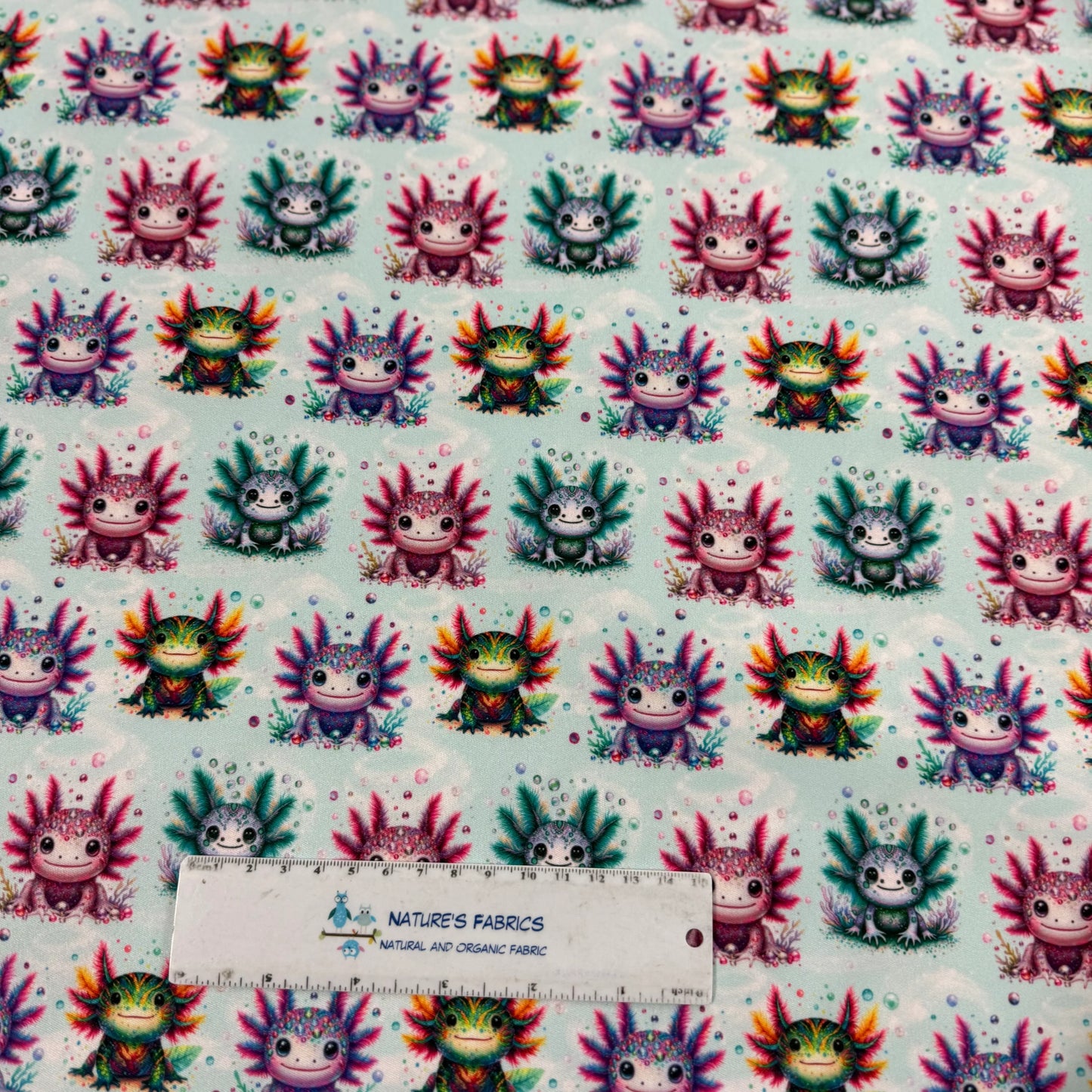 Rhinestone Axolotls 1 mil PUL Fabric - Made in the USA