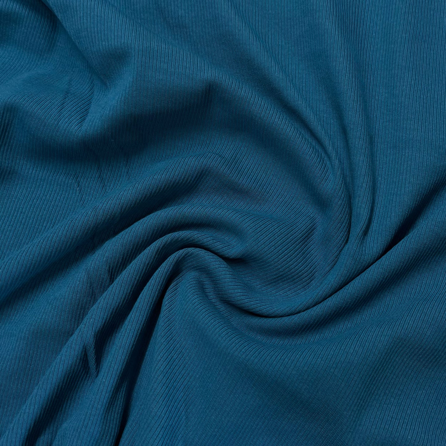 Teal Cotton/Spandex Rib Knit Fabric - 2x1
