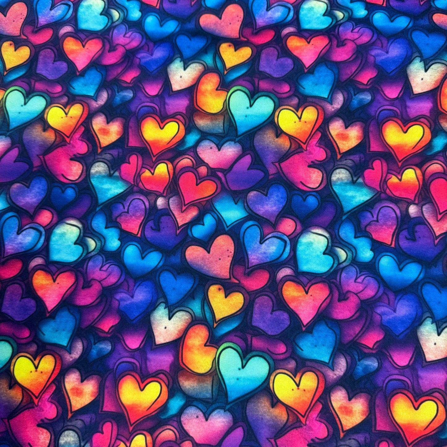 Tossed Ink Hearts 1 mil PUL Fabric - Made in the USA