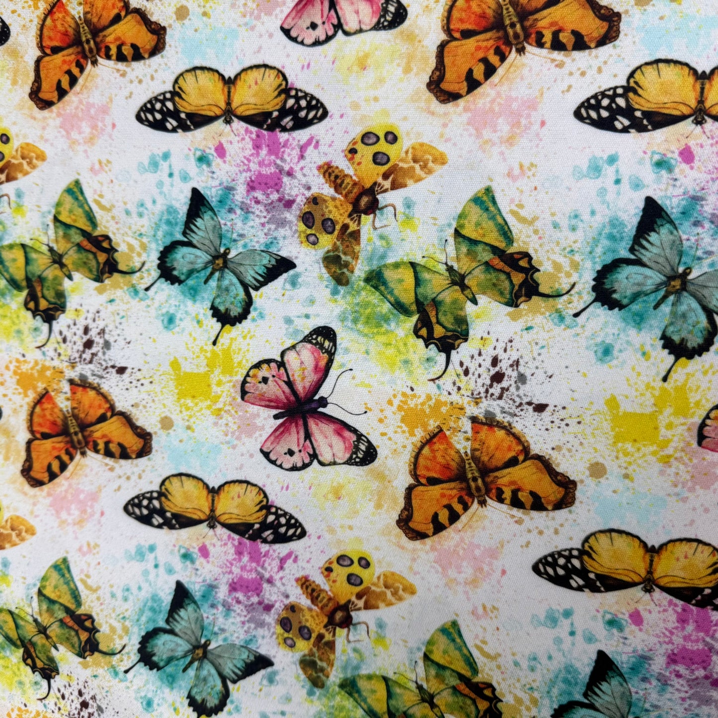 Mottled Butterflies on 1 mil PUL Fabric - Made in the USA