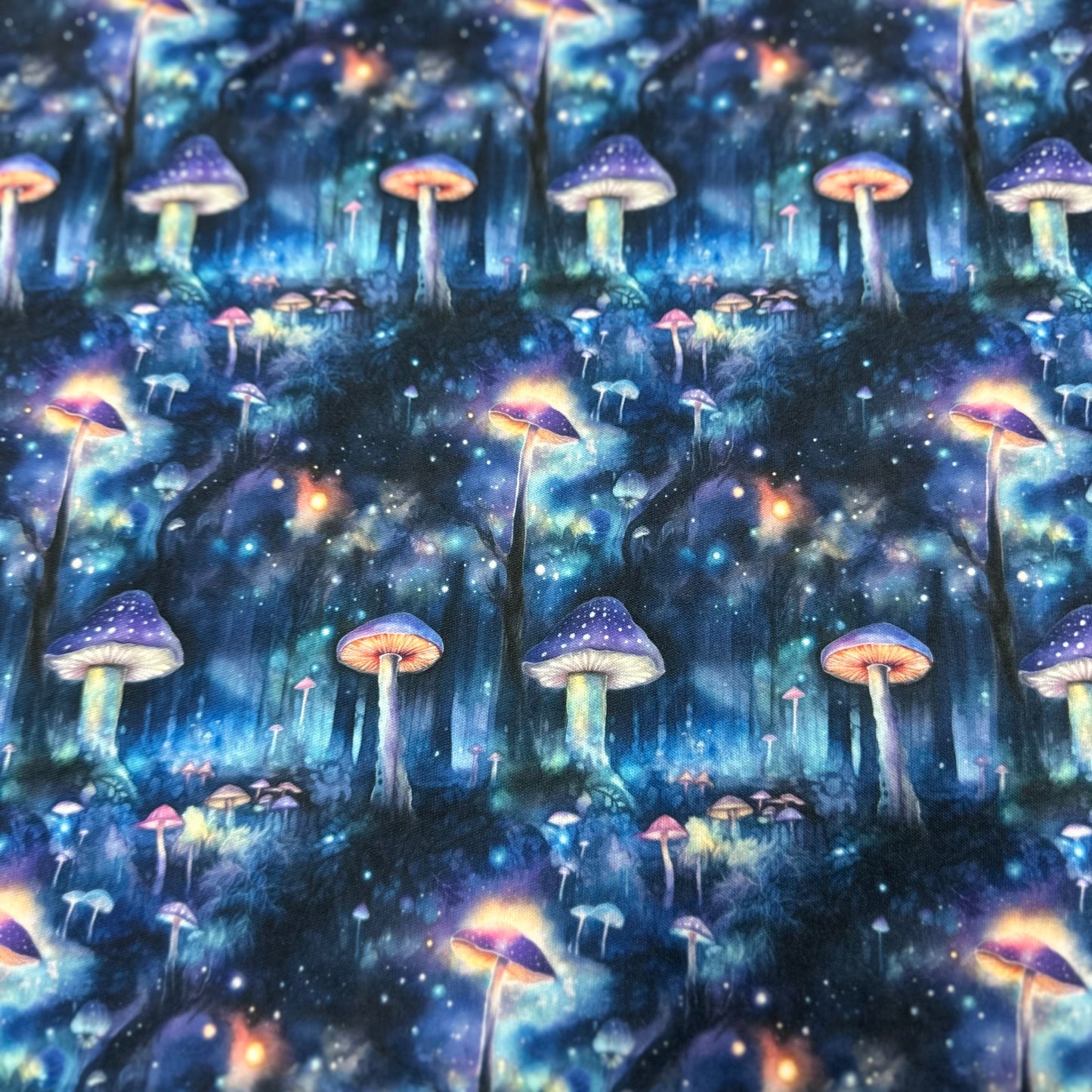 Mushroom Forest at Night 1 mil PUL Fabric - Made in the USA