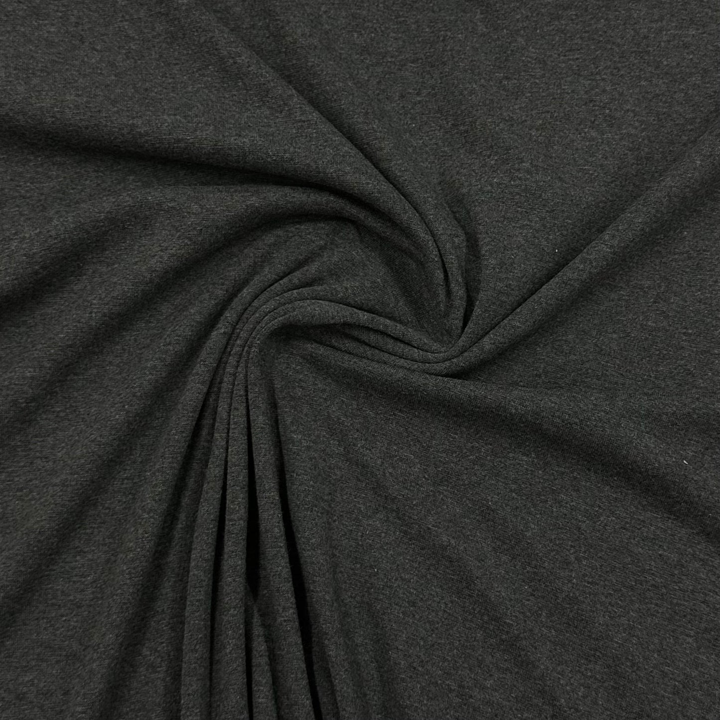 Charcoal Heather Cotton/Spandex Rib Knit Fabric