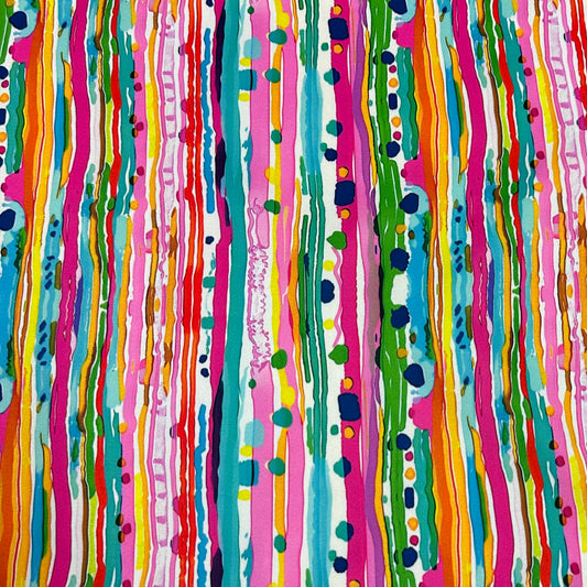 Watercolor Splatter Stripe 1 mil PUL Fabric - Made in the USA