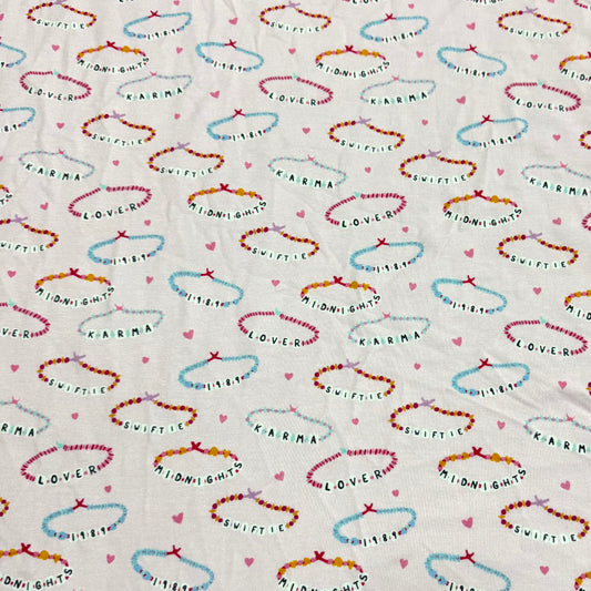 Swiftie Bracelets on Bamboo/Spandex Jersey Fabric - 200 GSM