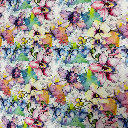Wild Orchids on 1 mil PUL Fabric
