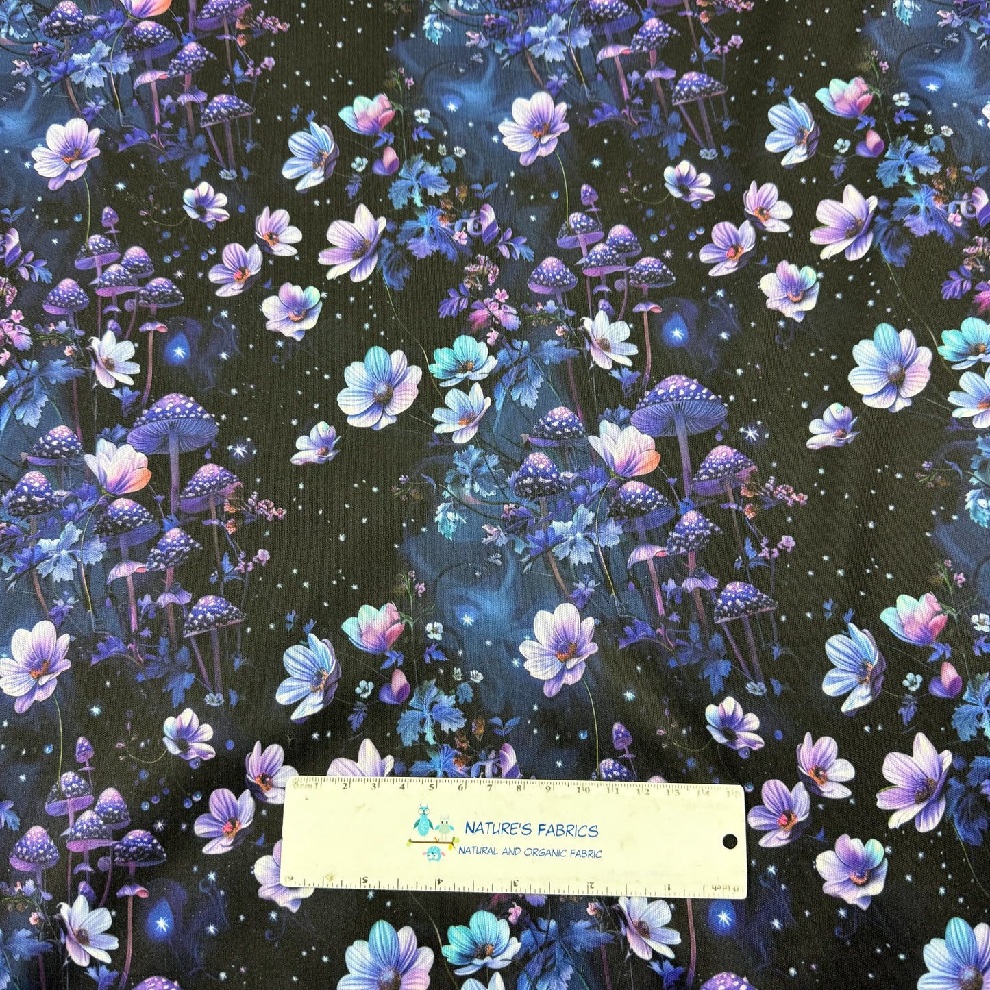 Purple Starry Mushroom 1 mil PUL Fabric - Made in the USA