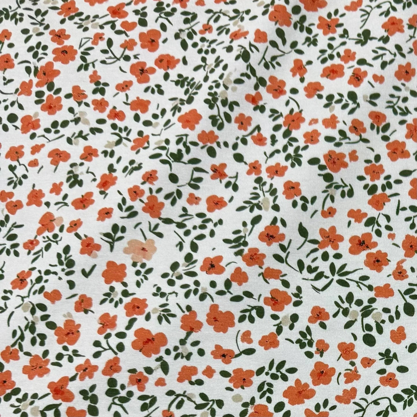 Vintage Floral on Cream Bamboo/Spandex Jersey Fabric