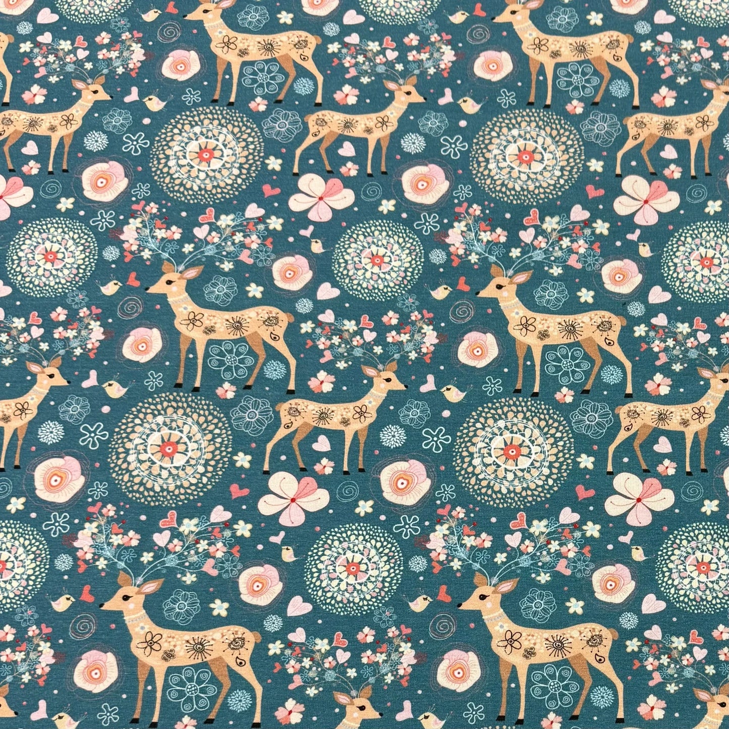 Magical Deer on Bamboo/Spandex Jersey Fabric