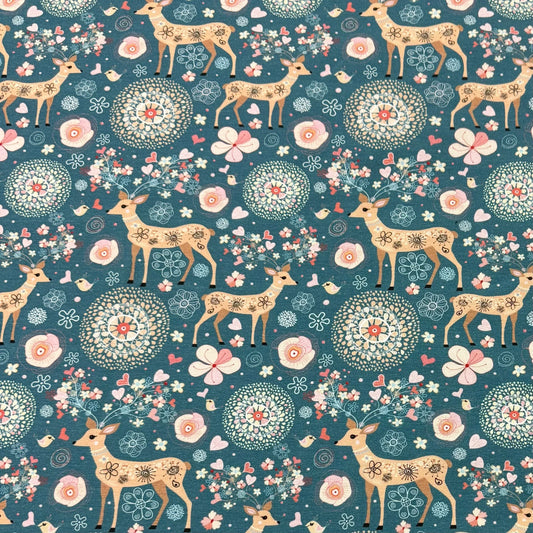 Magical Deer on Bamboo/Spandex Jersey Fabric