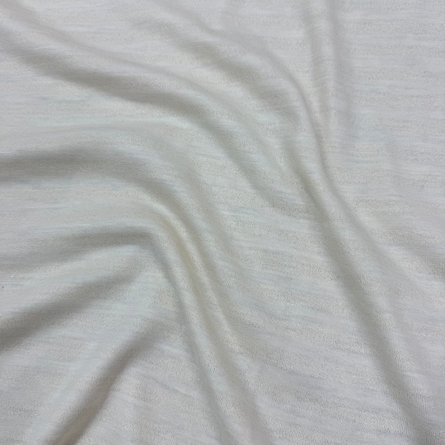 Almond Sparkle Stripe Merino Wool Jersey Blend Fabric